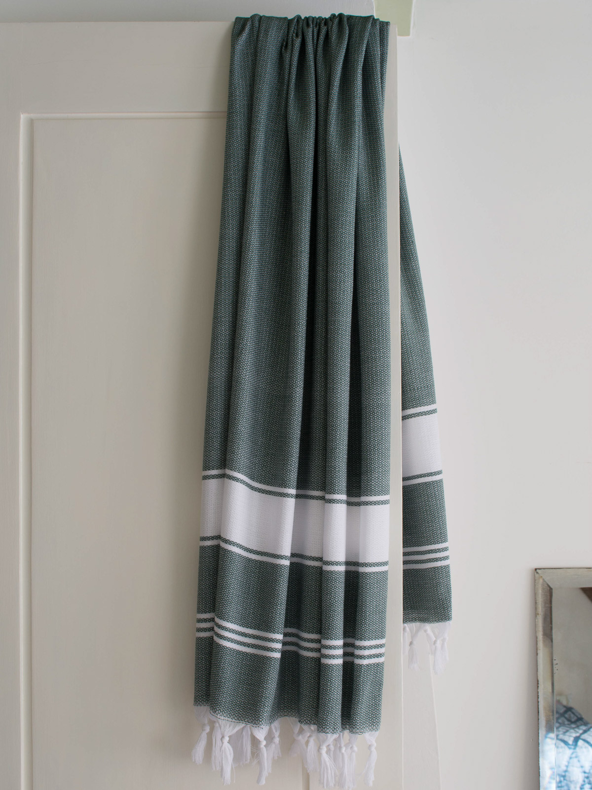 hammam towel pine green/white